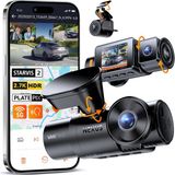 Vantrue N4S 3 Kanallı Araç Kamerası 2.7K+2.5K+1440P Ön Arka Iç Mekan, Starvıs 2 Hdr Gece Görüşü, 5 Ghz Wifi Gps, 24 Saat Park Izleme G-Sensörü, Gdpr Uyumlu, Sesli Komutlar,arabalar Için Maksimum 1 Tb