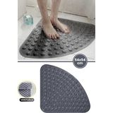 Vantuzlu Banyo Duş Kaydırmaz Paspası Üçgen, Küvet Içi Banyo Zemini Kaydırmaz Masaj Halı (54X54CM) - Gri - 54 x 54 cm