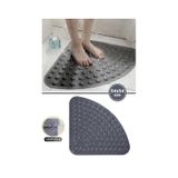 Vantuzlu Banyo Duş Kaydırmaz Paspası Üçgen, Küvet İçi Banyo Zemini Kaydırmaz Masaj Halı 54x54cm Gri