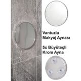 Vantuzlu Büyüteçli Krom Dekoratif Makyaj Aynası