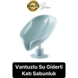 Vantuzlu Su Tutmaz Giderli Katı Sabunluk Süngerlik Tezgah Üstü Pratik Dekoratif Şık Tutunabilen