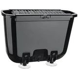 Vantuzlu Tabak Yıkama Fırçası, Plastik, Gri, 29.7x13x21 cm, 3 Litre Hacimli, Su Tasarruflu Bulaşık Yıkama Kabı, Vakumlu Ayaklı (Siyah)