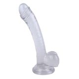 Vantuzlu Testisli Şeffaf Jel Gerçekçi Dildo 19Cm