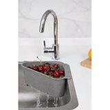 Vantuzlu Üçgen Lavabo Süzgeci Mutfak Evye Köşe Süzgeci Gri