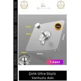 #Vantuzluaskı Paslanmaz Şeffaf Yapışkanlı 1Kg Taşıma Kapasiteli Su Geçirmez Çelik Ultra Güçlü Vantuzlu Askı