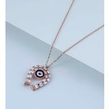 Vaoov 925 Ayar Baget Taşlı Nazar Gümüş Kolye