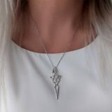 VAOOV 925 Ayar Gümüş Allah Yazılı Taç Kolye