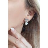 VAOOV 925 Ayar Gümüş Kurdeleli İnci Küpe