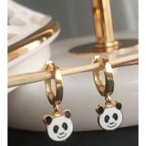VAOOV 925 Ayar Gümüş Mineli Panda Küpe