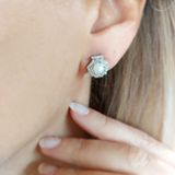 VAOOV 925 Ayar Gümüş Rodyumlu Istiridye Inci Kupe