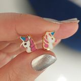VAOOV 925 Ayar Gümüş Unicorn Çocuk Küpe