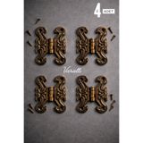 Varalli 4 Adet Antik Kelebek Menteşe ve Vida Kutu ve Sandık Menteşesi Hobi Menteşe