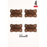 Varalli 4 Adet Papatya Antik Menteşe Büyük - Dekoratif Çerçeve, Kapak, Fener, Kutu Menteşesi ( 30x22 mm )