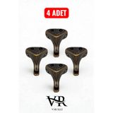 Varalli Antik Bakır 2.5 cm Dekoratif Sandık, Kutu, Tepsi, Ayak 4 Adet