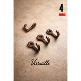 Varalli Metal Küçük Boy Fincan Askısı 2 cm – Antik Sarı Renk 4 Adet Dekoratif Tesbih ve Kanca Askısı