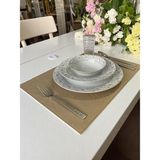 Varan Tekstil 6 Adet Altın Renk Suni Deri Amerikan Servis 30 x 40 - 30 x 40 cm