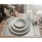 Varan Tekstil 6 Adet Suni Deri Altın-Gri Amerikan Servis takımı 30 x 40 - Gri - Altın - 30 x 40 cm