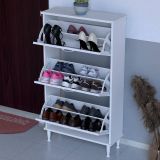 Varbi Ayaklı 72 Cm 3 Düşer Kapaklı Ayakkabılık, Beyaz