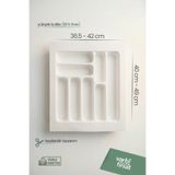 Varbifırsat 42x49 cm Kesilebilir Çekmece İçi Kaşıklık | Beyaz