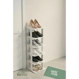 VarBiFırsat 5 Raflı Portatif Ayakkabılık Beyaz Renkli Modern Tasarımlı Plastik Organizer