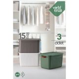 VarBiFırsat Boxify Soft Mix 15 Lt 3 Adet Çok Amaçlı Düzenleyici Kapaklı, Dekoratif Saklama Kutusu, Organizer - Renkli