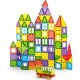 VARDEM 100 Parça Manyetik Blok Oyuncak Seti, 7,5 cm Renkli Manyetik Yapı Blokları, Kale ve Şekil Oluşturma Oyuncağı, Çocuklar İçin Eğitici STEM Zeka Geliştirici Manyetik Lego Tarzı Oyuncak Seti CPL087