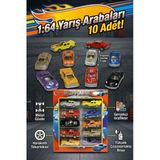Vardem 10'Lu Metal Model Araba Seti 1:64 Ölçek Die-Cast Yarış Arabaları - 7 Cm