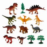VARDEM 13 Parça Dinozor Hayvanları Seti, Silindir Kovada Dinozor Figür Oyuncakları, Çocuklar İçin Eğitici Hayvan Tanıma ve Safari Oyun Seti, Taşınabilir Dinozor Oyuncak Seti SH-6434