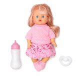 VARDEM 30 cm Sesli Emzikli ve Biberonlu Boncuk Bebek, Altını Islatan Oyuncak Bebek, Biberon Aksesuarlı Konuşan Bebek, Çocuklar İçin Evcilik ve Bakım Oyuncağı LD9706K-G (PEMBE)