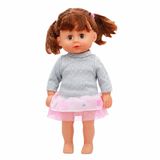 VARDEM 35,5 cm Sesli Ayakta Duran Bebek Oyuncak, 3 Asorti Kıyafetli Bebek, Konuşan/Sesli Oyuncak Bebek, Çocuklar İçin Evcilik ve Rol Yapma Oyuncağı LD68016A (GRİ)
