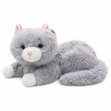 VARDEM 36 cm Peluş Sesli Kedi Oyuncak, 4 Asorti Renk Seçenekli Yumuşak Kedi Peluşu, Ses Efektli Çocuk Oyuncağı, Sarılmalık Uyku Arkadaşı ve Hediye Peluş Kedi PJH14473 (GRİ)