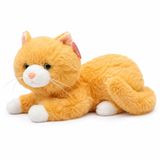 VARDEM 36 cm Peluş Sesli Kedi Oyuncak, 4 Asorti Renk Seçenekli Yumuşak Kedi Peluşu, Ses Efektli Çocuk Oyuncağı, Sarılmalık Uyku Arkadaşı ve Hediye Peluş Kedi PJH14473 (KAHVERENGİ)