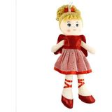 Vardem 37 cm Simli Kırmızı Elbiseli Şık Bez Bebek - Yumuşak ve Eğitici