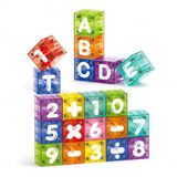 Vardem 40 Parça Manyetik Küp Oyuncak Seti, 2 Cm Mini Mıknatıslı Harf Ve Sayı Blokları, Renkli Eğitici Küpler, Alfabe Ve Matematik Öğrenme O