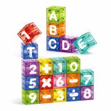 VARDEM 40 Parça Manyetik Küp Oyuncak Seti, 2 cm Mini Mıknatıslı Harf ve Sayı Blokları, Renkli Eğitici Küpler, Alfabe ve Matematik Öğrenme Oyuncağı, Çocuklar İçin STEM Aktivite Seti, CFK30