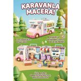Vardem Açılabilir Büyük Boy Oyuncak Kamp Karavanı Seti - Sesli Işıklı 4 Figürlü Evcilik Kamp Aracı