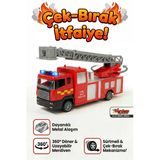 Vardem Die-Cast 360° Döner Merdivenli İtfaiye Kamyonu - Metal Alaşım Çek-Bırak Oyuncak