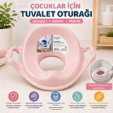 Vardem Ergonomik Kulplu Çocuk Klozet Adaptörü – Kaymaz ve Konforlu Tuvalet Oturağı - Pembe
