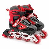 VARDEM Işıklı Ayarlanabilir Paten, Alıştırma ve Sıralı Kullanıma Uygun Çocuk Pateni, S Beden 30-33, 3 Renk Seçenekli, Işıklı Tekerlekli Ayarlanabilir Inline Paten YX-0151-63B(6265) (KIRMIZI)