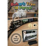 Vardem Işıklı Sesli Pilli Buharlı Tren Seti 18 Parça Raylı Oyuncak Tren
