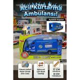 Vardem Metal Çek Bırak Polis Kurtarma Ambulansı - 17 Cm Açılır Kapılı Die-Cast Model Araba