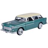 Vardem Oyuncak 1955 Chevy Bel Air Nomad Diecast Model Araba Yeşil-Krem 1:24 Ölçek
