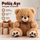 Vardem Oyuncak 30 cm Pelüş Ayı – Fiyonklu Yumuşak Oyuncak Ayıcık