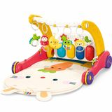 VARDEM Piyanolu 2’si 1 Arada Bebek Yürüteci ve Tavşan Desenli Kırmızı Oyun Halısı, Müzikli Aktivite Oyuncağı BIB-6016