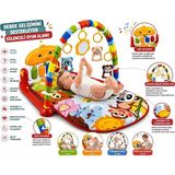 Vardem Piyanolu Ördek Gökkuşağı Bebek Oyun Halısı | Işıklı Müzikli Aktivite Halısı | Aynalı Oyun Matı | 0+ Ay - Çok Renkli - 73 x 73 cm