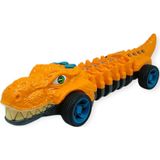 Vardem Timsah Araba - Otomatik Hareketli Sesli Işıklı 32 cm - Turuncu Timsah