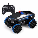 VARDEM Uzaktan Kumandalı Full Fonksiyon 2.4 GHz Şarjlı Işıklı 4 Asorti Amfibi Stunt Araba, Su ve Kara Kullanımına Uygun RC Akrobat Oyuncak Araç SYR-666-868-SJA-867-866 (POLİS)