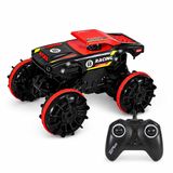 VARDEM Uzaktan Kumandalı Full Fonksiyon 2.4G Şarjlı Amfibi Off Road Stunt Araba, Su ve Kara Kullanımına Uygun Akrobat RC Araç, Kumandalı Şarjlı Arazi Oyuncak Araba SYR-666-869-825 (KIRMIZI-SİYAH)