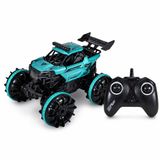 VARDEM Uzaktan Kumandalı Full Fonksiyon 2.4G Şarjlı Amfibi Off Road Stunt Araba, Su ve Kara Kullanımına Uygun Akrobat RC Araç, Kumandalı Şarjlı Arazi Oyuncak Araba SYR-666-869-825 (TURKUAZ)