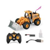 Vardem Uzaktan Kumandalı Full Fonksiyon Şarjlı Buhar Atan Kazıcı ve Yükleyici, Rc Iş Makinesi Oyuncağı, Işıklı Efektli Kumandalı Inşaat Aracı XF-789-310B-313B (Yükleyici) - Ahşap